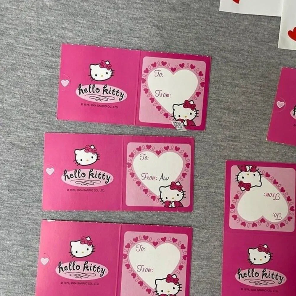 Hello Kitty Vintage Early 2000’s Valentines Day Cards 9 PCS. Set